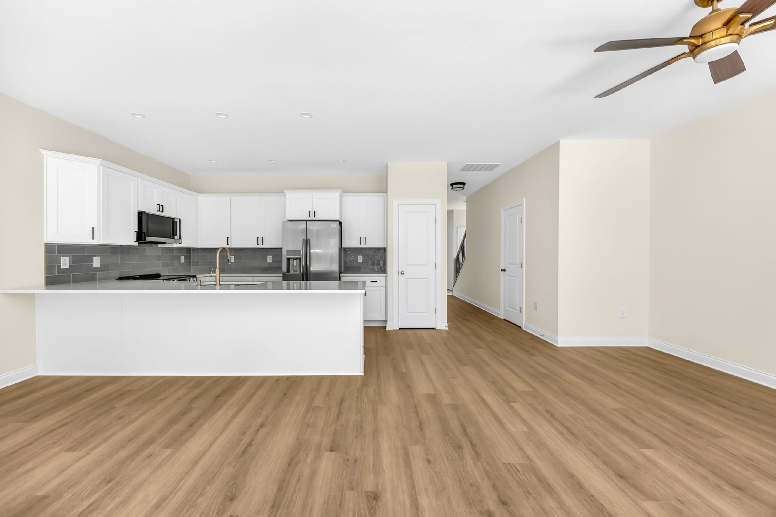 Open kitchen and living area