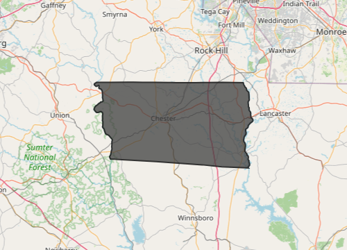 Map of Chester County, SC