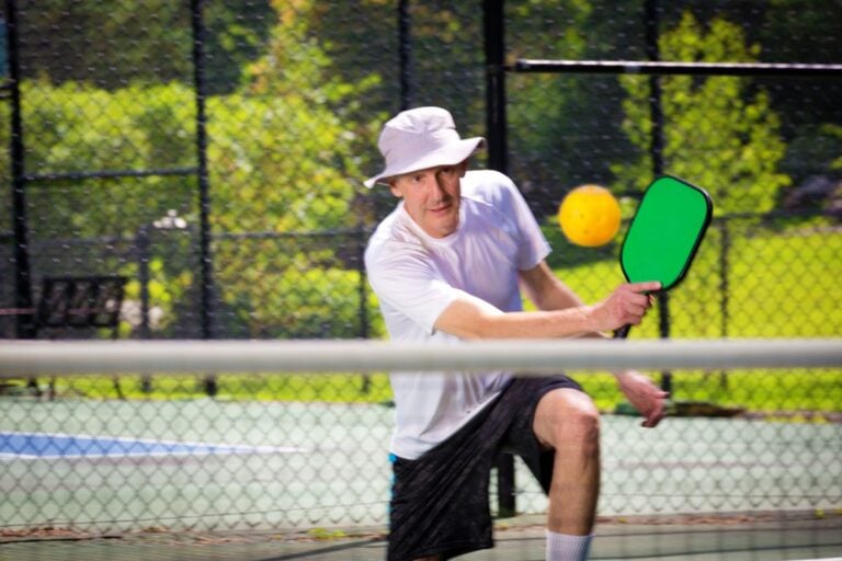 Man playing pickleball