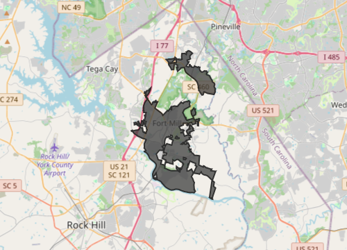 Map of Fort Mill, SC