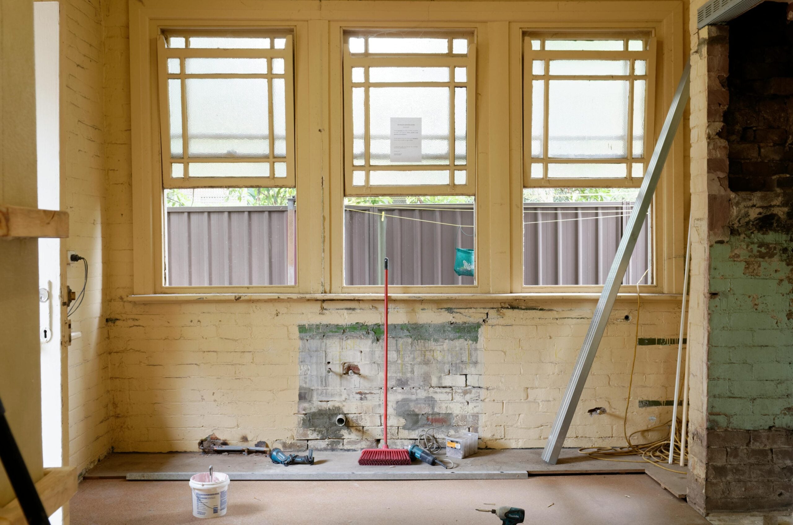 Empty room mid-renovation before a Charlotte home goes on the market